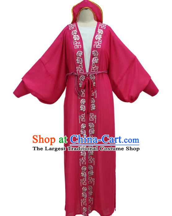 Chinese Peking Opera Xiaosheng Garment Costume Ancient Scholar Red Cape Shaoxing Opera Young Male Clothing