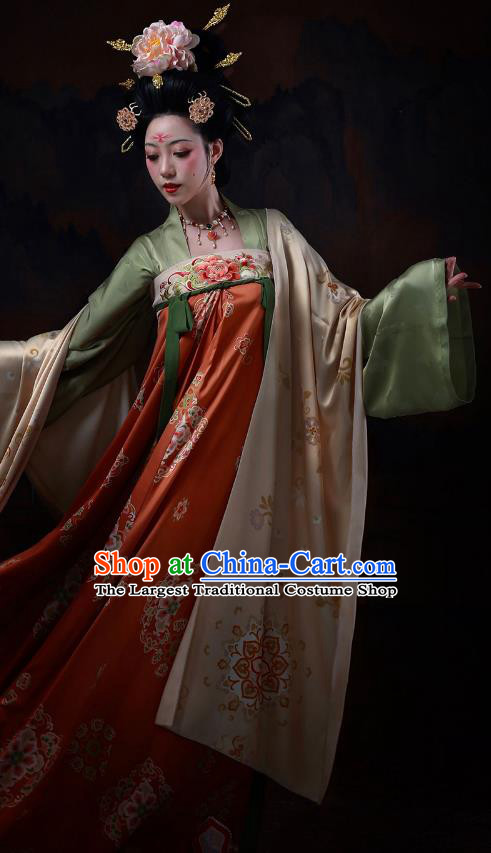 Chinese Tang Dynasty Historical Costumes Ancient Court Beauty Clothing Traditional Hanfu Dress