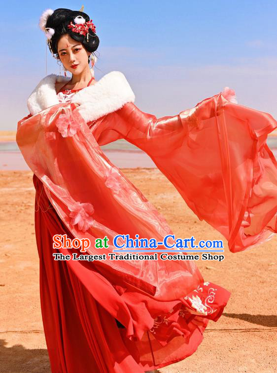 Chinese Drama Journey to the West Fox Fairy Red Dress Southern and Northern Dynasties Costumes Ancient Court Princess Clothing