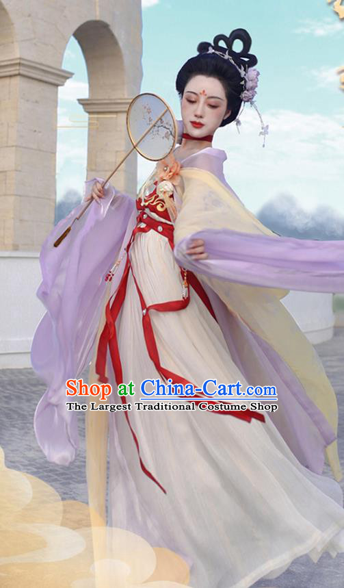 Chinese Ancient Moon Goddess Clothing Drama Journey to the West Chang E Dress Tang Dynasty Beauty Costumes