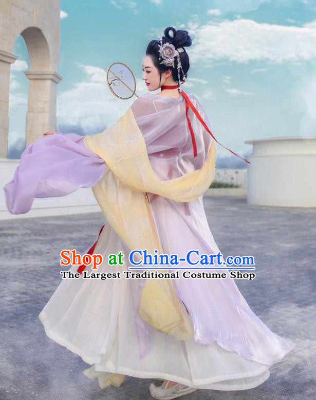 Chinese Ancient Moon Goddess Clothing Drama Journey to the West Chang E Dress Tang Dynasty Beauty Costumes