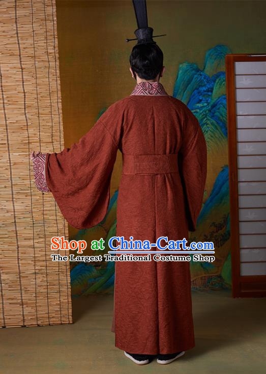Chinese Ancient Prime Minister Clothing Traditional Garments Han Dynasty Scholar Sima Qian Costumes