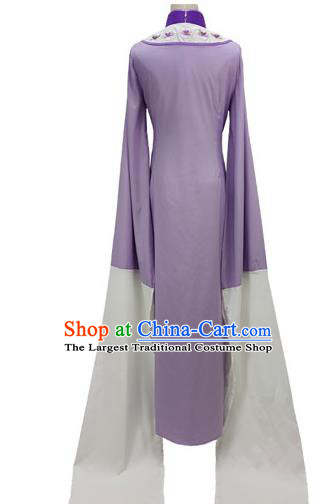 Chinese Ancient Distressed Woman Purple Dress Shaoxing Opera Actress Clothing Peking Opera Qin Xianglian Garment Costume