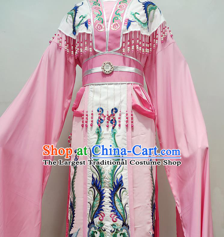 Chinese Shaoxing Opera Imperial Consort Clothing Peking Opera Hua Tan Garment Costume Ancient Empress Pink Dress