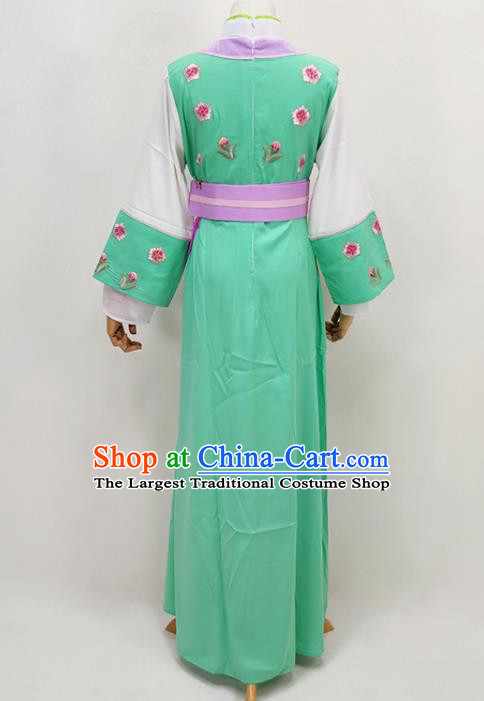 Chinese Beijing Opera Actress Green Dress Huangmei Opera Maid Lady Clothing Ancient Servant Girl Costume