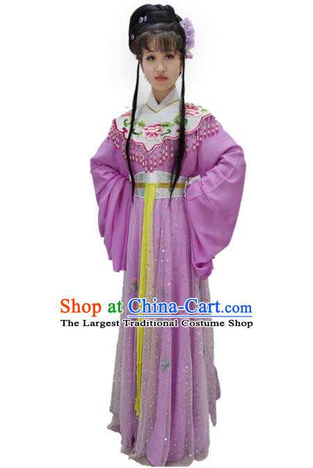 Chinese Shaoxing Opera Princess Clothing Ancient Fairy Costume Beijing Opera Diva Violet Dress