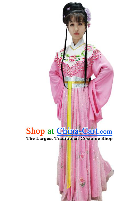 Chinese Beijing Opera Diva Pink Dress Shaoxing Opera Princess Clothing Ancient Fairy Costume