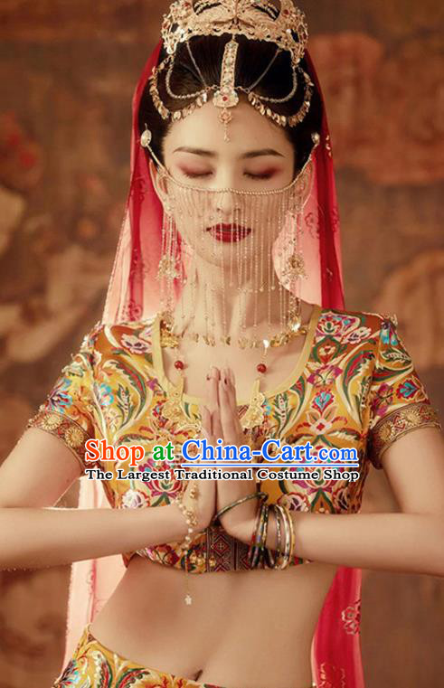 Chinese Western Regions Lou Lan Princess Clothing Ancient Dance Beauty Dress Costume