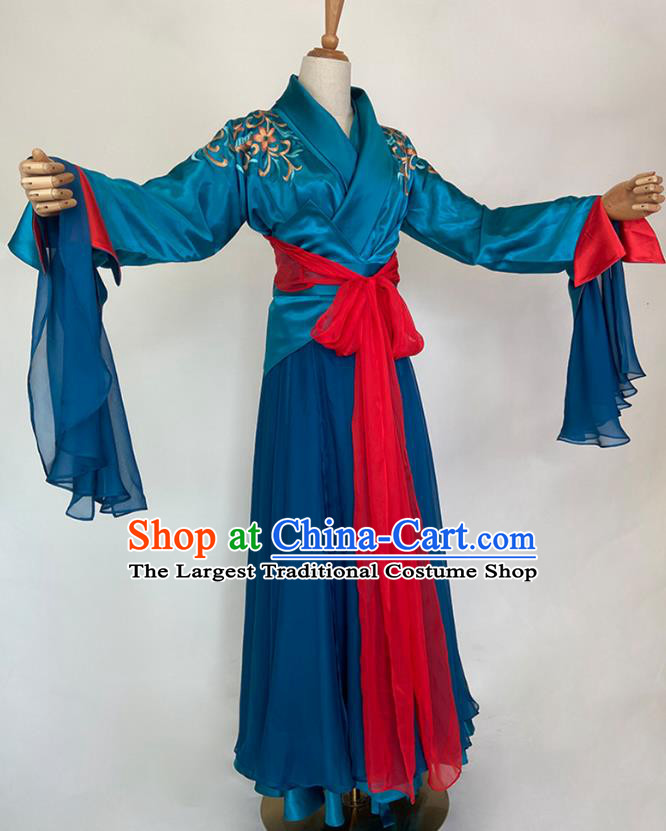 Chinese Ancient Fairy Maiden Blue Dress Classical Dance Costume Soul Snatcher Beauty Ying Lian Clothing