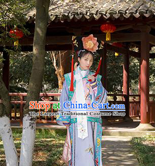 Chinese Qing Dynasty Princess Garment Costumes Traditional Manchu Lady Clothing TV Series My Fair Princess Xiao Yanzi Dress