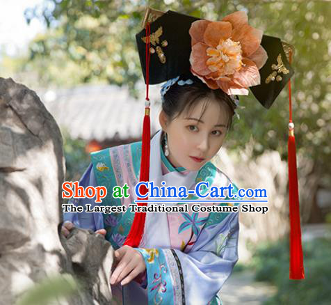 Chinese Qing Dynasty Princess Garment Costumes Traditional Manchu Lady Clothing TV Series My Fair Princess Xiao Yanzi Dress