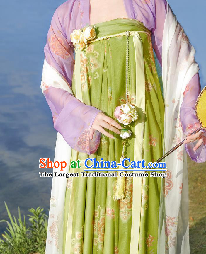 Chinese Tang Dynasty Young Beauty Garment Costumes Traditional Hanfu Ancient Palace Woman Dress