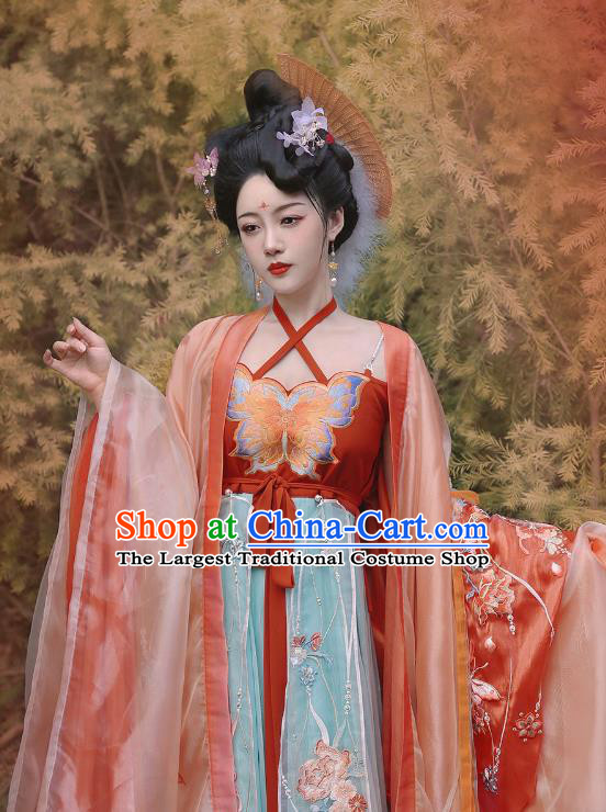 Chinese Traditional Hanfu Dress Tang Dynasty Imperial Concubine Garment Costumes Ancient Palace Beauty Clothing