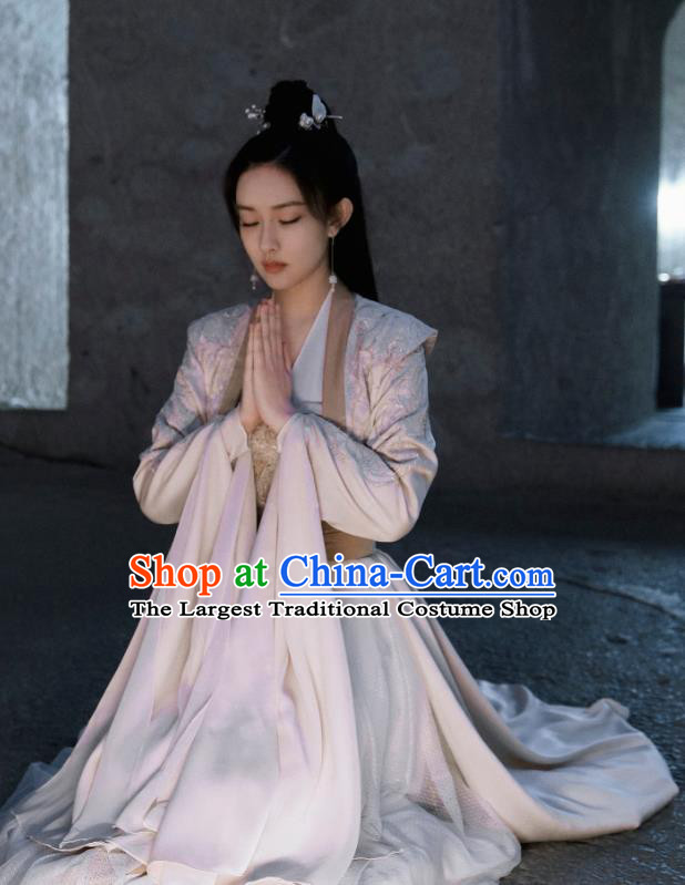 Chinese Wuxia TV Series Heros Lei Chun Costume Ancient Princess Clothing Traditional Noble Lady Lilac Dress