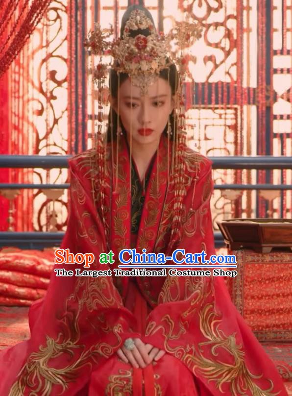 Chinese Ancient Royal Princess Clothing Traditional Wedding Dress Wuxia TV Series Heros Lei Chun Red Costume