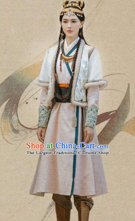 Chinese Liao Dynasty Clothing Desert Princess Costume Ancient Ethnic Women Dress
