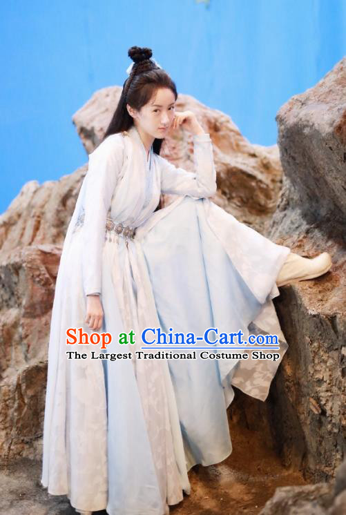 Chinese TV Series Love and Redemption Chu Xuan Ji Dresses Ancient Young Beauty Clothing Traditional Wuxia Swordswoman Garments Costume