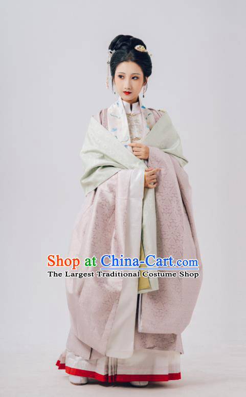 Chinese Ming Dynasty Historical Costume Ancient Beauty Hanfu Clothing Eight Famous Beauties of Qinhuai River Liu Ru Shi Dresses