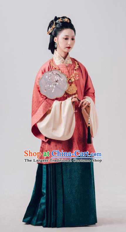 Chinese Ancient Countess Hanfu Clothing Ming Dynasty Noble Woman Historical Costume Eight Famous Beauties of Qinhuai River - Gu Heng Bo
