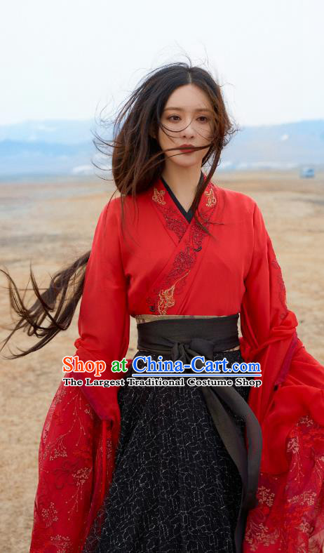 Chinese Wuxia TV Series Heroes Lei Chun Clothing Traditional Wedding Dress Ancient Noble Lady Red Costume