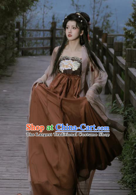Chinese Tang Dynasty Princess Garment Costumes Traditional Hanfu Dress Ancient Court Beauty Clothing