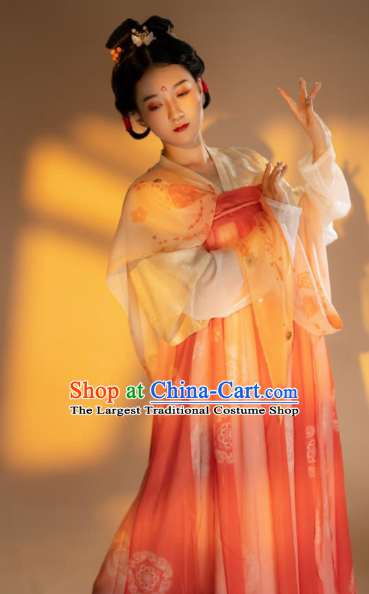 Chinese Tang Dynasty Royal Princess Garment Costumes Traditional Hanfu Dresses Ancient Court Beauty Clothing