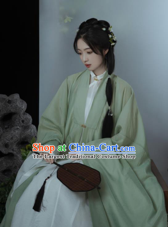 Chinese Ancient Royal Princess Clothing Traditional Green Hanfu Dresses Ming Dynasty Young Lady Costumes