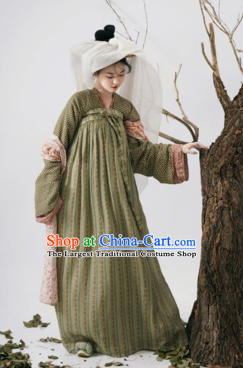 Chinese Ancient Country Lady Dress Tang Dynasty Hanfu Traditional Garment Costumes Complete Set