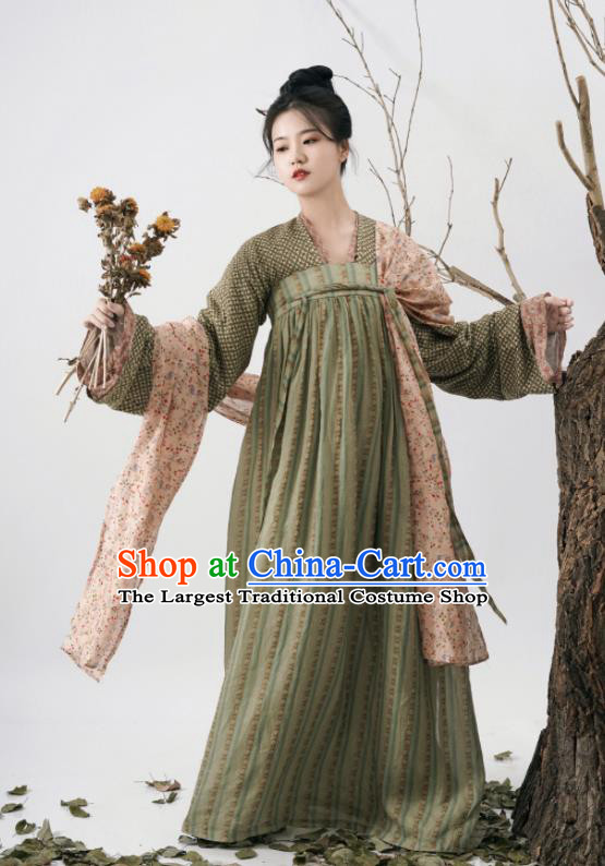 Chinese Ancient Country Lady Dress Tang Dynasty Hanfu Traditional Garment Costumes Complete Set