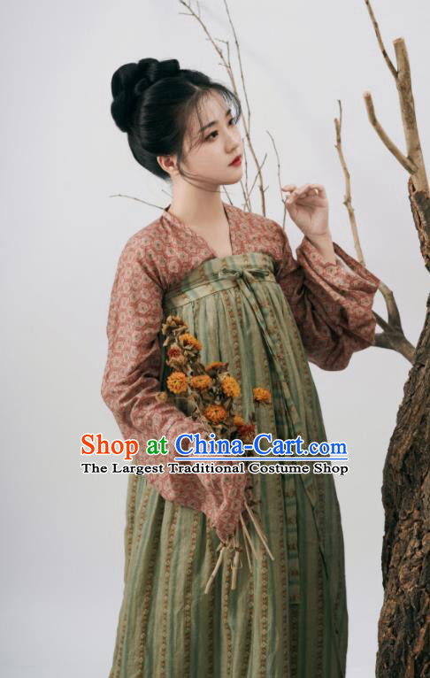 Chinese Ancient Country Lady Dress Tang Dynasty Hanfu Traditional Garment Costumes Complete Set