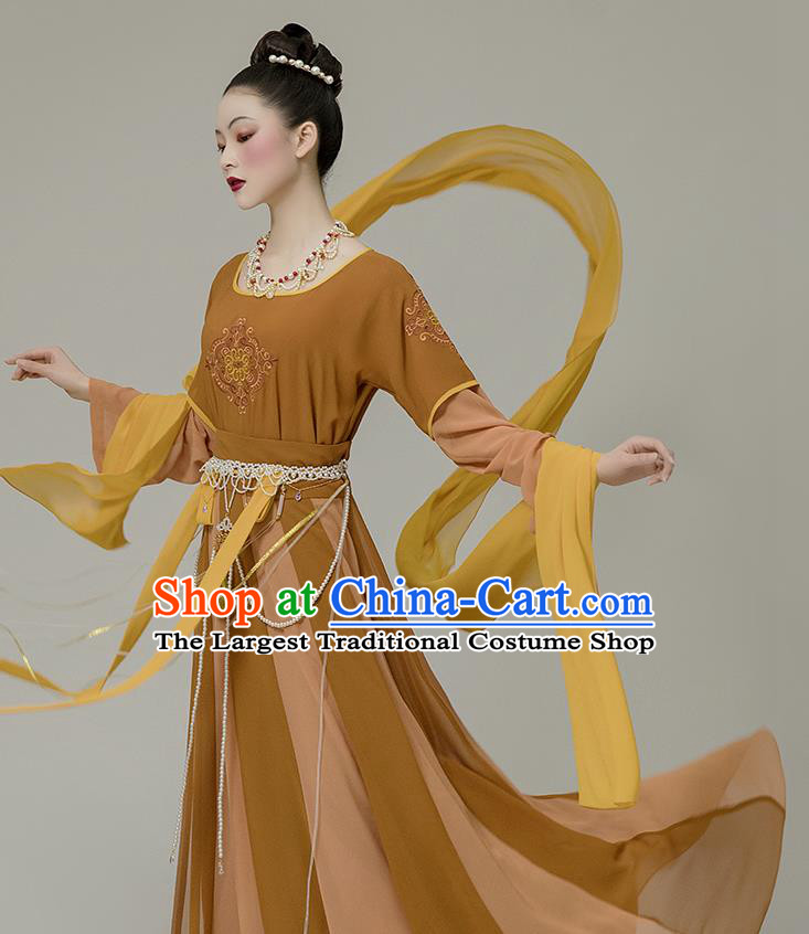 Chinese Tang Dynasty Hanfu Dress Classical Dunhuang Flying Apsaras Dance Garment Costumes Ancient Goddess Clothing