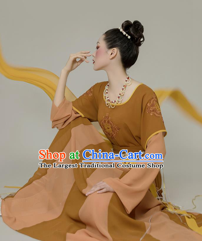 Chinese Tang Dynasty Hanfu Dress Classical Dunhuang Flying Apsaras Dance Garment Costumes Ancient Goddess Clothing