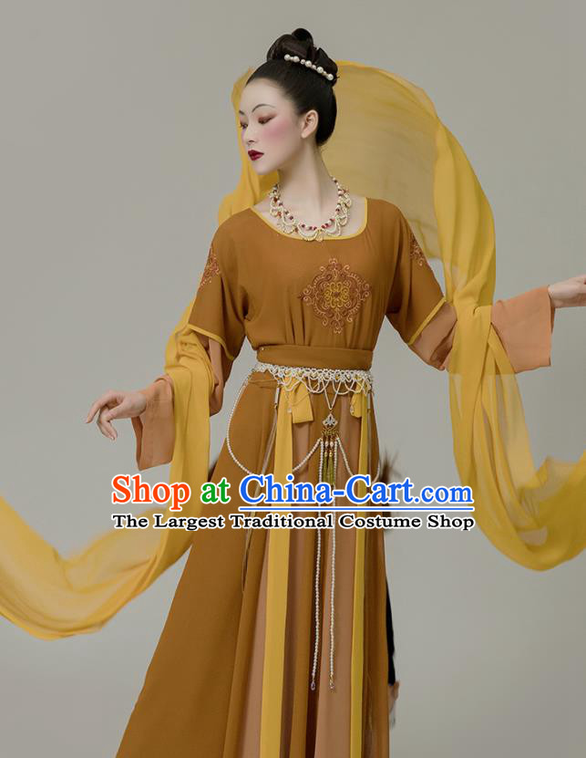 Chinese Tang Dynasty Hanfu Dress Classical Dunhuang Flying Apsaras Dance Garment Costumes Ancient Goddess Clothing