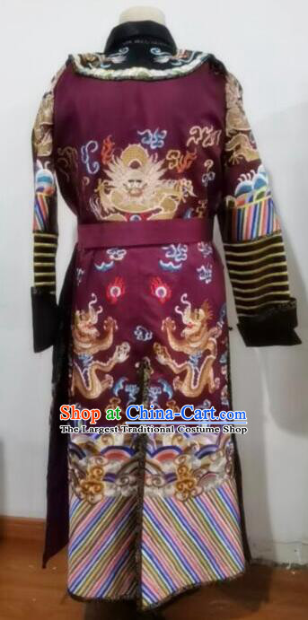 Chinese Ancient Eunuch Outfit Qing Dynasty Embroidered Official Garment Costumes Complete Set