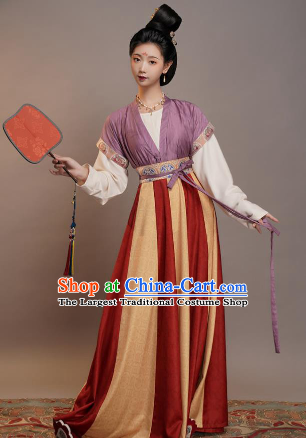 Chinese Traditional Hanfu Dress Ancient Palace Beauty Clothing Tang Dynasty Princess Garment Costumes