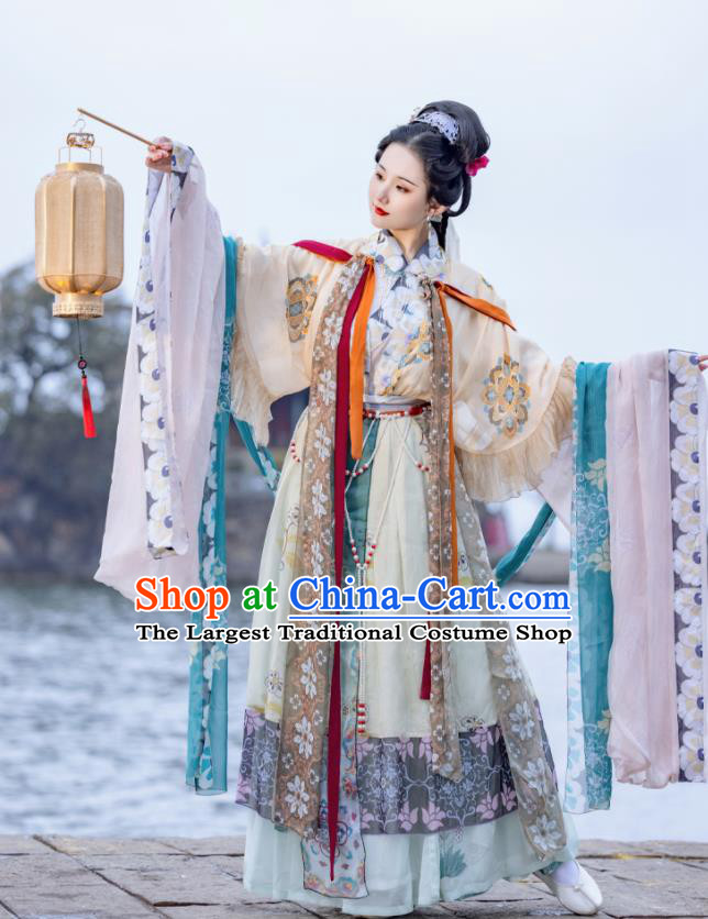 Chinese Jin Dynasty Imperial Consort Garment Costumes Traditional Court Woman Hanfu Dress Ancient Goddess Luo Clothing