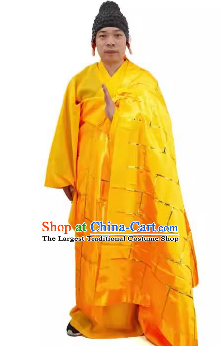 Cosplay Buddha Yellow Robes China Ancient Monk Fa Hai Clothing Top Halloween Fancy Ball Costume