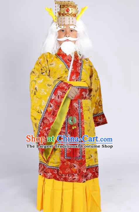 Journey to the West King of the South Seas Ao Qin Clothing Top Children Halloween Fancy Ball Costume Cosplay King Yellow Outfit