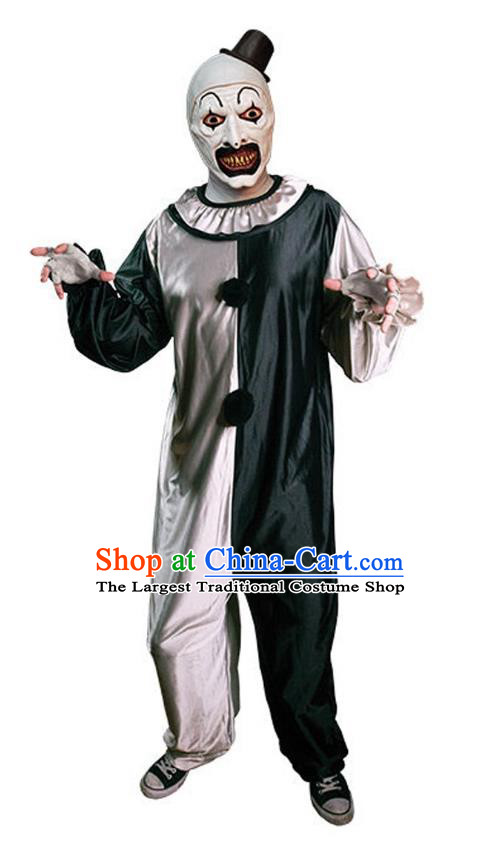 Top Cosplay Joker Outfit Clown Halloween Fancy Ball Costume Demon Clothing and Headdress