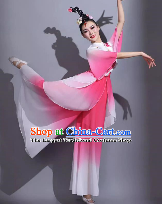 Pink Classical Dance Costumes Female Fan Dance Costumes Square Dance Suits Jiaozhou Yangko Dance Costumes Stage Costumes