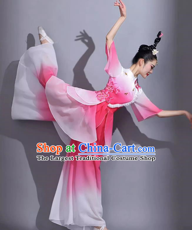 Pink Classical Dance Costumes Female Fan Dance Costumes Square Dance Suits Jiaozhou Yangko Dance Costumes Stage Costumes