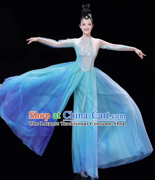 Classical Dance Green Water Green Mountain Dance Costume Women S Green Gradient Modern Opening Dance Partner Dance Skirt Performance Costume