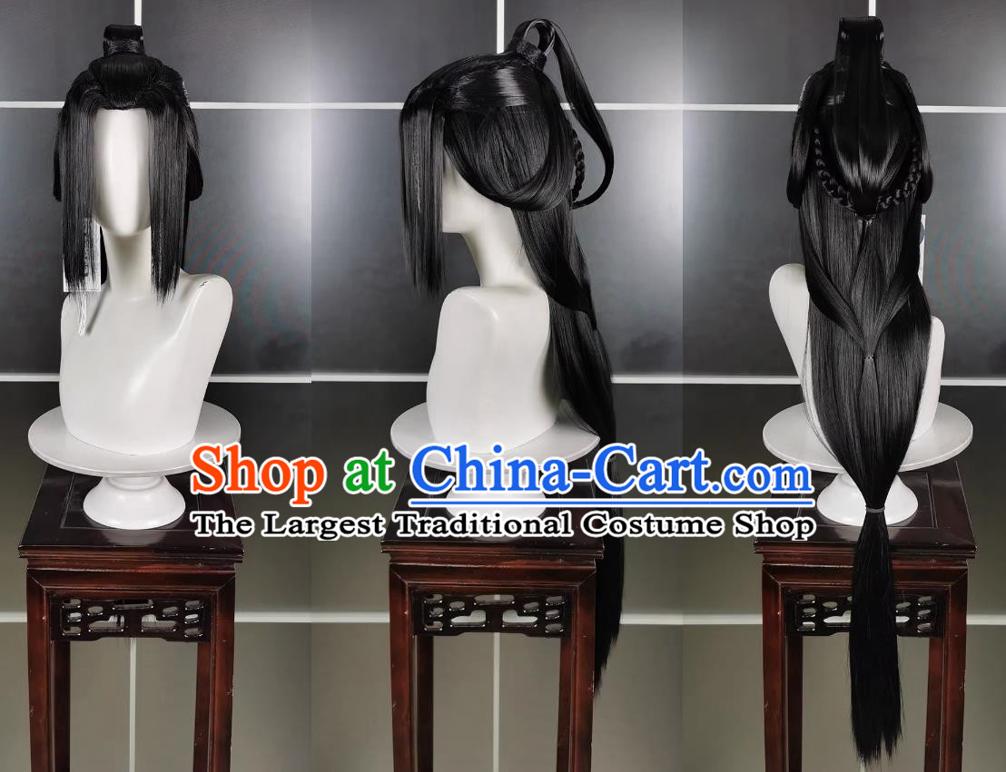 Pure Yang Adult Girl Zhan Feng Taoist Wig Headdress Jianwang 3 Jiansan Cosplay Headpiece