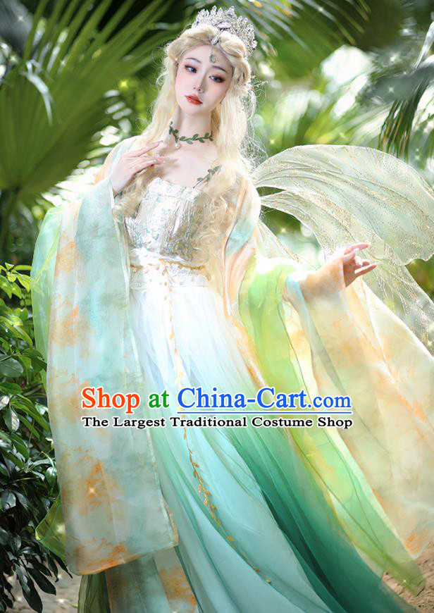 Fairy Si Teng Green Hezi Dress Queen Hanfu China Ancient