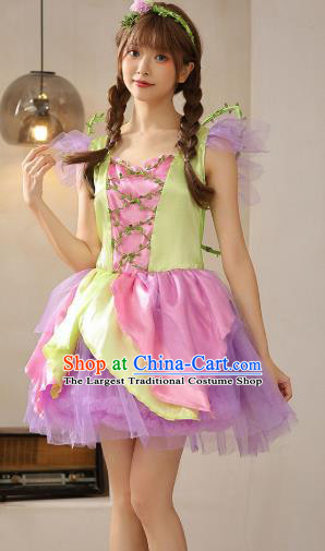Christmas Stage Performance Clothing Top Halloween Costume Cosplay Flower Fairy Dress