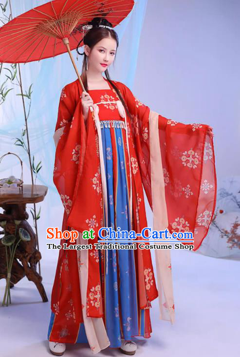 China Ancient Royal Princess Costumes Traditional Hanfu Hezi Dress Song Dynasty Wide Sleeve Clothing