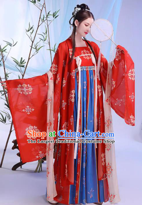 China Ancient Royal Princess Costumes Traditional Hanfu Hezi Dress Song Dynasty Wide Sleeve Clothing