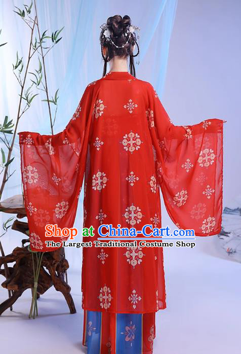 China Ancient Royal Princess Costumes Traditional Hanfu Hezi Dress Song Dynasty Wide Sleeve Clothing