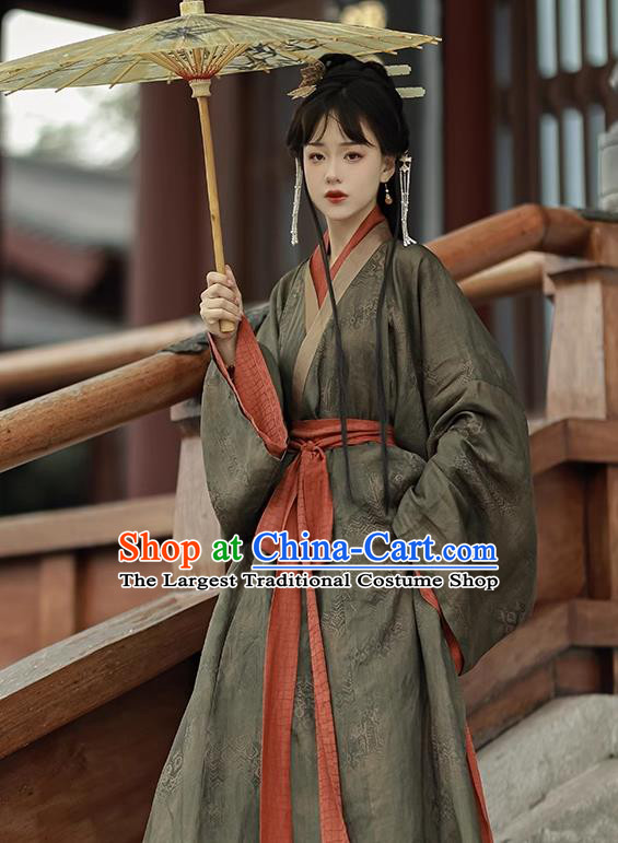 China Song Dynasty Young Lady Replica Costumes Hanfu Long Gowns Ancient Royal Princess Clothing