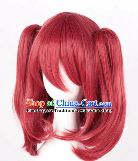 Kurosawa Ruby Water Ball Aqours Small Tiger Mouth Clip Mixed Dark Red Cosplay Anime Wig